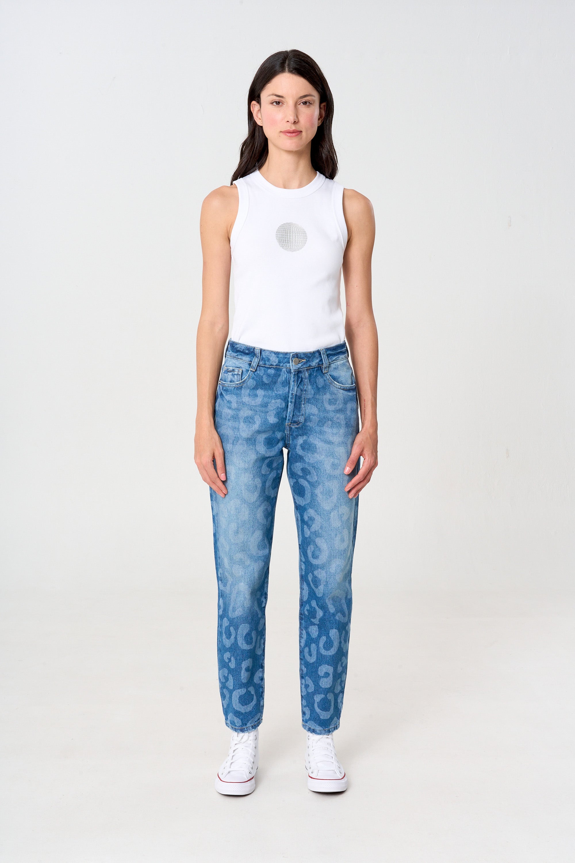 jean, leopardo, denim