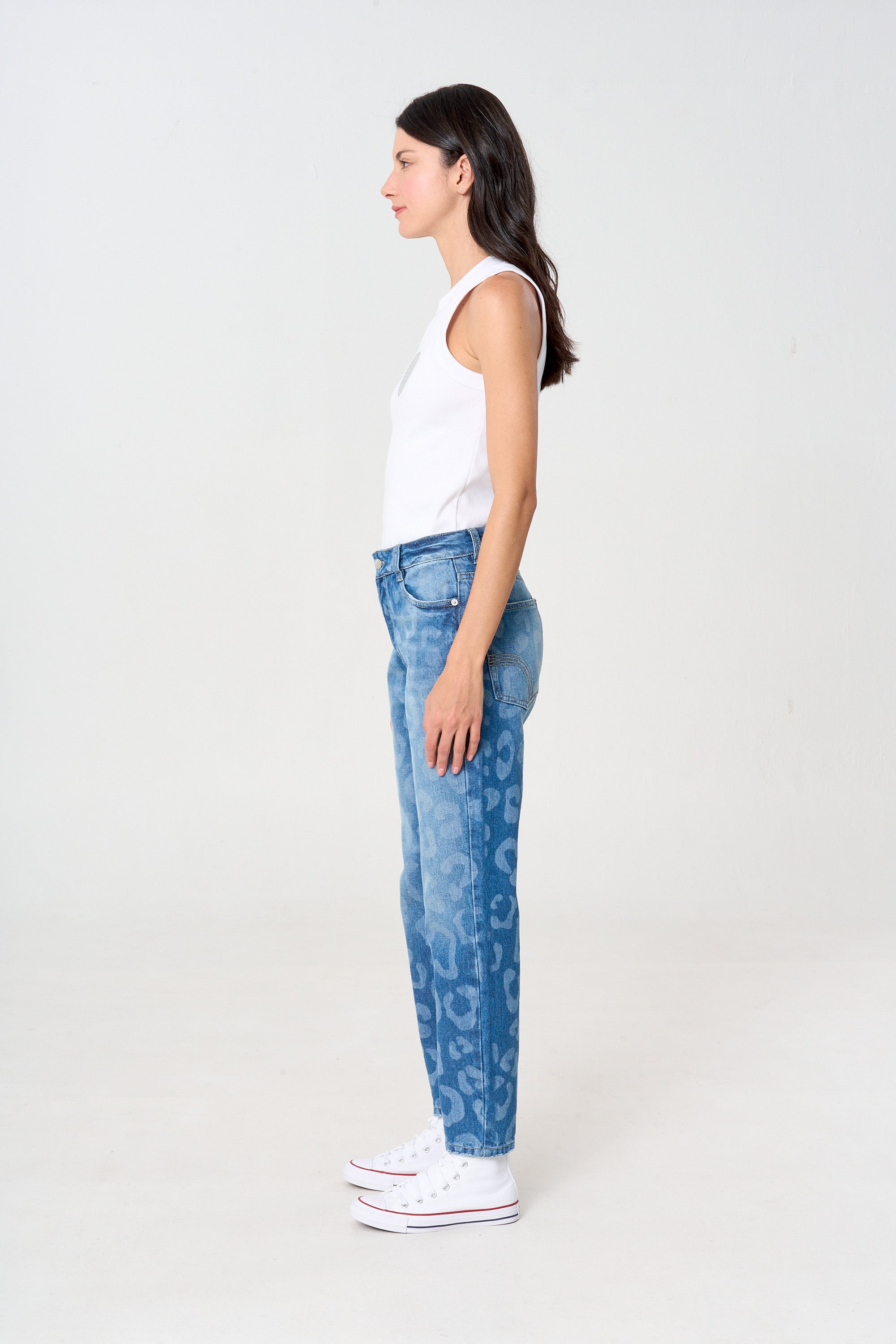 jean, leopardo, denim