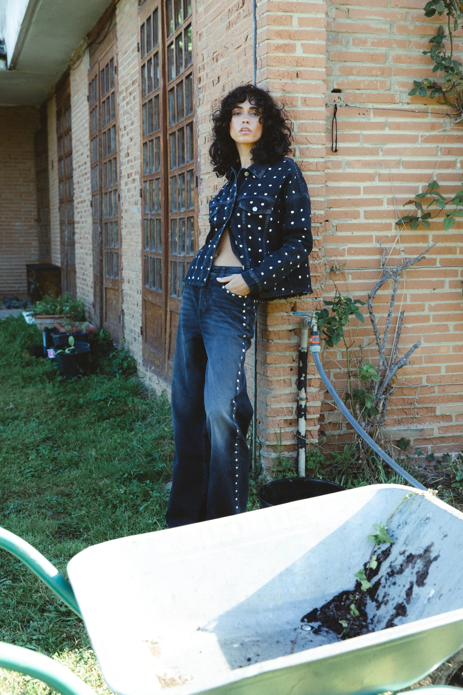 Black spotted Flare Jean 118