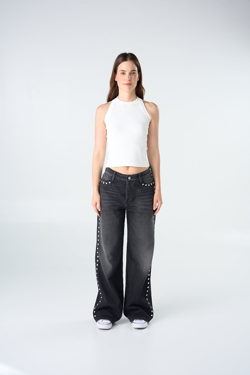 Black spotted Flare Jean 118